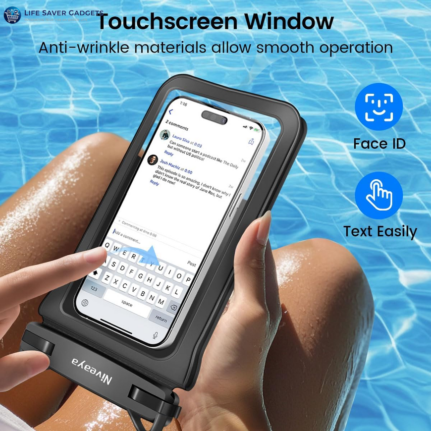 Double Space Waterproof Phone Pouch (2-Pack) - Phone Case Dry Bag for Beach, Kayak, Cruise Travel Essentials